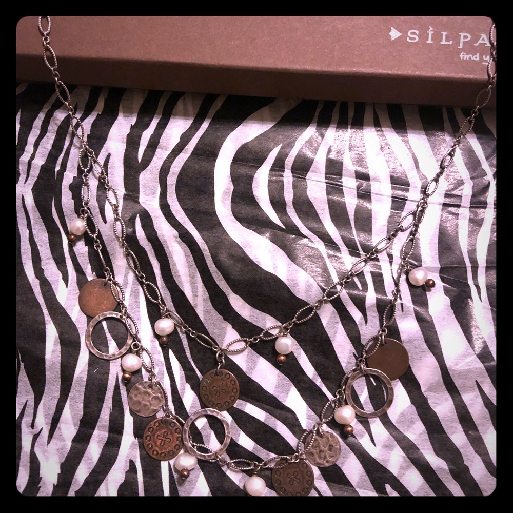 Silpada Sterling Silver &copper & pearl necklace.